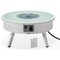 Leisuremod Walbrooke Outdoor Patio Aluminum Round Fire Pit Side Table with Lid and Fire Glass, White WW-29-GL - alternate 7