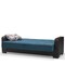 Homeroots 87" Blue Microfiber And Faux Leather Sleeper Sofa And Toss Pillows With Brown Legs 607176 - alternate 4