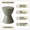 Leisuremod Loft Modern Fiberstone Hourglass Side Table, Weather-Resistant, Fully Assembled LST14GR - alternate 3