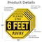 Signmission Please Stay 6 Feet Away, 10 inch X 10 inch, Aluminum Metal Signs, 5PK OC-A-5Pack-10-198 - alternate 3