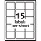 Avery Laser Label, 2 5/8 in Label W, 2 in Label H, 15 Labels per Sheet White 727826578 - alternate 2
