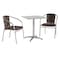 Flash Furniture Square Table Set, 23.5 W, 23.5 L, 27.5 H, Aluminum, Plastic, Rattan, Stainless Steel, Grey TLH-ALUM-24SQ-020CHR2-GG - alternate 1