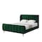 Homeroots Hunter Green Solid Wood King Tufted Upholstered Velvet Bed Frame 544853 - alternate 1