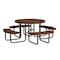Leisure Craft Round Portable Picnic Table, Brown, 46 in T46ROP-BROWN - alternate 1