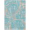 Homeroots 3' X 5' Teal Blue Aqua And Taupe Geometric Washable Indoor Outdoor Area Rug 589434 - alternate 1