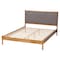 Baxton Studio Jaiana Mid-Century Grey Fabric and Oak Brown Wood Queen Size Bed 250-13648-ZORO - alternate 5
