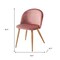 Homeroots Pink and Oak Velvet and Metal Dining Side Chair 568016 - alternate 4