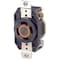 Leviton Flanged Locking Receptacle, L14-30R, 30 A, 125/250V AC, Single Phase, 3 Pole, Flush Mount, Black 2710 - alternate 1