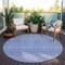 Homeroots 8' Sky Blue Purple And Ivory Round Tribal Washable Indoor Outdoor Area Rug 582634 - alternate 5