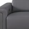 Homeroots 100" Dark Gray Top Grain Leather Reclining Metal USB Sofa 720430 - alternate 5