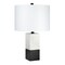 Homeroots 21" Black and White Marble Table Lamp With White Drum Shade 524412 - alternate 1