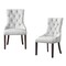 Homeroots Set of Two White And Espresso Tufted Faux Leather Dining Side Chairs 543524 - alternate 4