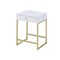 Homeroots 24" Gold And White Solid Wood End Table With Drawer 286068 - alternate 1
