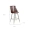 Homeroots Set of Two 26" Brown and Black and Gold Faux Leather and Metal Counter Height Swivel Bar Chairs 568249 - alternate 5