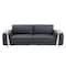 Homeroots 90" Gray Italian Leather Sofa With Silver Legs 491052 - alternate 5
