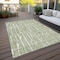 Homeroots 9' X 12' Artichoke Green And Ivory Abstract Washable Indoor Outdoor Area Rug 588490 - alternate 6
