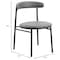 Leisuremod Lume Modern Dining Side Chair in Polyester with Black Steel Frame in Charcoal, 4PK LC20CH4 - alternate 3