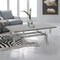 Homeroots 51" Gray And Silver Stainless Steel Coffee Table 520590 - alternate 3