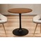 Homeroots 30" Brown And Black Rounded Solid Wood And Iron Pedestal Base Dining Table 517766 - alternate 2