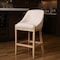 Homeroots 31" Beige and Natural Fabric and Solid Wood Bar Height Bar Chair 580068 - alternate 2