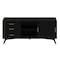 Homeroots 64in Black Mahogany Solid Wood Enclosed and Open Storage TV Stand 404264 - alternate 1