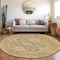Homeroots 8' Gold Beige And Blue Round Oriental Washable Indoor Outdoor Area Rug 600158 - alternate 2