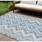 Homeroots 9' X 12' Navy Blue And Denim Blue Geometric Washable Indoor Outdoor Area Rug 581549 - alternate 1