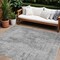 Homeroots 9' X 12' Silver And Gray Geometric Washable Indoor Outdoor Area Rug 594585 - alternate 1