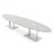 Skutchi Designs Oval Conference Table With Power Unit, 48 in W, 168 in L, Ivory HAR-OVL-48X168-DOU-K458-ESIL - alternate 1