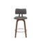 Homeroots 26" Gray And Wood Brown Faux Leather Swivel Low Back Counter Height Bar Chair 534430 - alternate 3