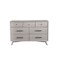 Homeroots 59" Gray Solid Wood Seven Drawer Double Dresser 524144 - alternate 5