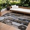 Homeroots 9' X 12' Brown Gray And Blue Geometric Washable Indoor Outdoor Area Rug 604498 - alternate 1