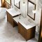 James Martin Vanities Bellshire 96" Dual Vanity Set with 24" Make-Up Counter, Honey Oak w/3 cm White Zeus Silestone Top 660-VMC96-HNO-3WZ - alternate 3