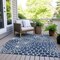 Homeroots 8' X 10' Navy Blue And Ivory Geometric Washable Indoor Outdoor Area Rug 595100 - alternate 4