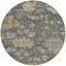 Homeroots 8' Gray And Charcoal Round Floral Washable Indoor Outdoor Area Rug 604128 - alternate 4