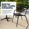 Flash Furniture Lila 23.5in Black Round Aluminum Indoor-Outdoor Table Set with 2 Black Slat Back Chairs TLH-ALUM-24RD-017BK2-GG - alternate 9