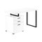 Homeroots 47" White and Black Wood and Metal Sled Computer Desk With Three Drawers 489922 - alternate 4