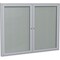Ghent Enclosed Bulletin Board, 2 Door, Vinyl, 4 ft H x 5 ft W, Silver PA24860VX-193 - alternate 1