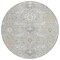 Homeroots 8' Gray Ivory And Gold Round Damask Washable Indoor Outdoor Area Rug 599420 - alternate 4