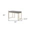Homeroots 45" Gray and Gold Wood and Stainless Steel Writing Desk With Two Drawers 543809 - alternate 3