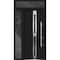 Vdomdoors Steel Door Deux 1755 Black Enamel Sidelight and Transom Window Stainless Inserts Single Modern Pain DEUX1755EXD-BLK-W36+12 x H80+16-Left-hand Inswing - alternate 3