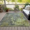 Homeroots 8' X 10' Fern Green Gray And Olive Green Abstract Washable Indoor Outdoor Area Rug 618229 - alternate 6