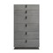 Homeroots 30" Grey Manufactured Wood + Solid Wood Stainless Steel Six Drawer Chest 491544 - alternate 1
