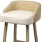 Homeroots 24" Beige and Natural Solid Wood Fabric And Jute Low Back Counter Height Bar Chair 605915 - alternate 4