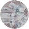 Homeroots 8' Teal Blue Aqua And Ivory Round Floral Washable Indoor Outdoor Area Rug 582778 - alternate 4