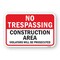 Signmission No Trespassing Construction Area Violators Prosecu Aluminum, 18" H, A-1824-24957 A-1824-24957 - alternate 1