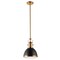 Jonathan Y Homer 10" 1-Light Modern Industrial Metal LED Dome Pendant, Black/Brass Gold JYL9535A - alternate 3