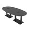 Skutchi Designs Boval Conference Table With Power Unit, 48 in W, 96 in L, Grey HAR-BOVL-48X96-DOU.BK-WA7949-EBLK - alternate 1