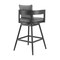 Armen Living Menorca Outdoor Patio Swivel Bar Stool in Aluminum with Gray Cushions LCMQSWBAGR30 - alternate 5