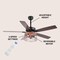 Jonathan Y Max 52" 3-Light Farmhouse Industrial Iron/Wood Mobile-App/Remote-Controlled LED Ceiling Fan, Black/Re JYL9721B - alternate 6